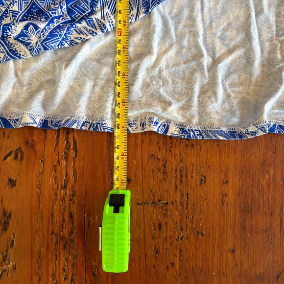 Felicity & Coco Strapless Faux Wrap Dress Blue and White Print Size Medium P - Picture 13 of 13